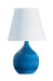 Scatchard 13.5 Inch Mini Accent Lamp in Blue Gloss with White Linen Hardback