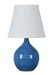 Scatchard 13.5 Inch Mini Accent Lamp in Cornflower Blue with White Linen Hardback