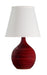 Scatchard 13.5 Inch Mini Accent Lamp in Copper Red with White Linen Hardback