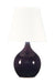 Scatchard 13.5 Inch Mini Accent Lamp in Eggplant with White Linen Hardback
