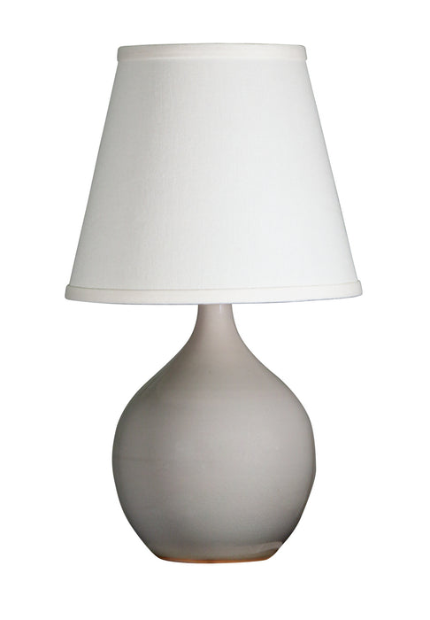 Scatchard 13.5 Inch Mini Accent Lamp in Gray Gloss with White Linen Hardback