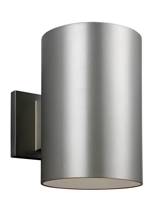 Large One Light Outdoor Wall Lantern in Painted Brushed Nickel