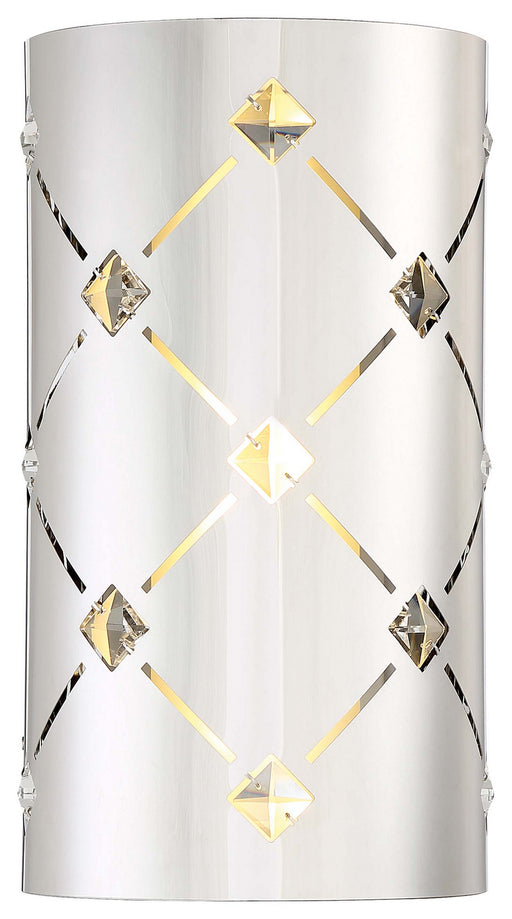 Crowned Wall Sconce in Chrome with Clear