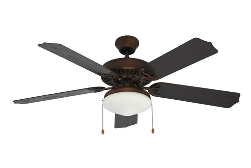 Woodrow 1-Light 52" Ceiling Fan in Rubbed Oil Bronze with White Frosted Glass from Trans Globe Lighting, item number F-1003 ROB