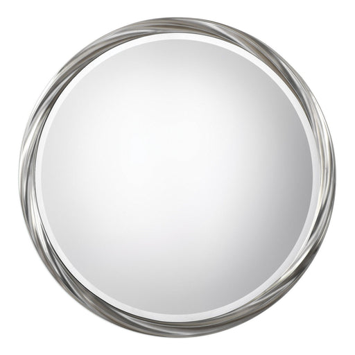 Uttermost's Orion Silver Round Mirror Designed by Jim Parsons
