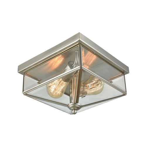 Lankford 2-Light Outdoor Flush Mount in Brushed Nickel