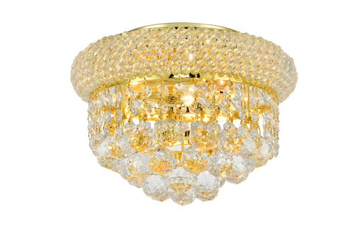 Primo 3-Light Flush Mount in Gold with Clear Royal Cut Crystal