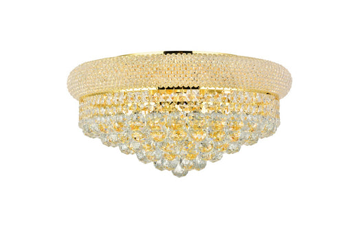 Primo 10-Light Flush Mount in Gold with Clear Royal Cut Crystal