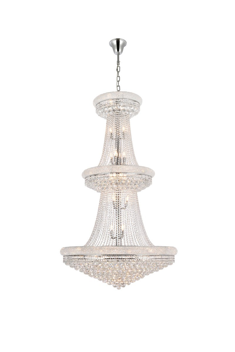 Primo 38-Light Chandelier in Chrome with Clear Royal Cut Crystal