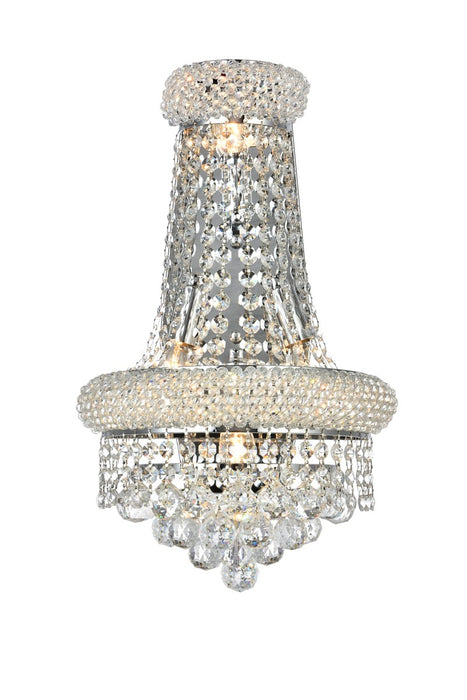 Primo 4-Light Wall Sconce in Chrome with Clear Royal Cut Crystal