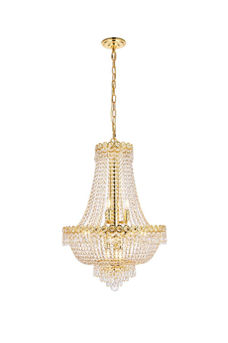 Century 12-Light Chandelier in Gold with Clear Royal Cut Crystal