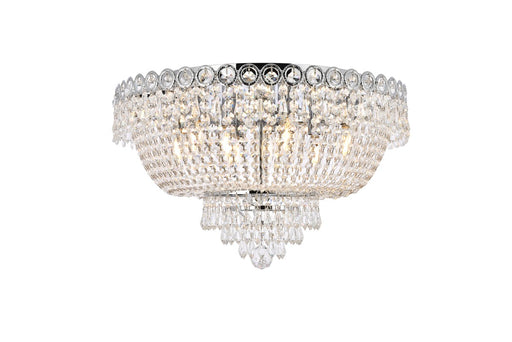 Century 9-Light Flush Mount in Chrome with Clear Royal Cut Crystal
