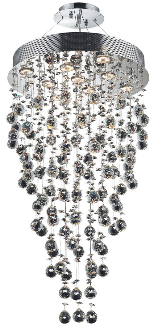 Galaxy 9-Light Chandelier in Chrome with Clear Royal Cut Crystal