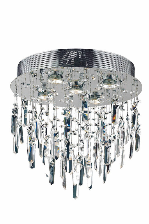 Galaxy 5-Light Flush Mount in Chrome with Clear Royal Cut Crystal