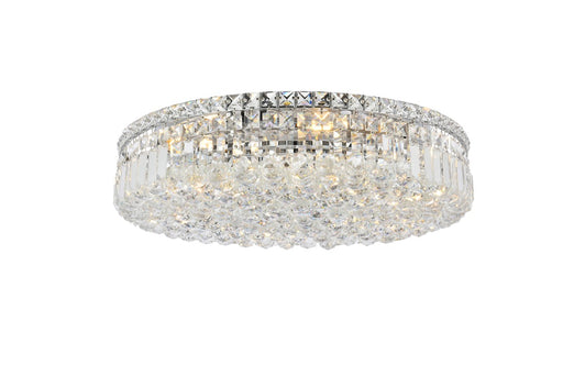 Maxime 9-Light Flush Mount in Chrome with Clear Royal Cut Crystal