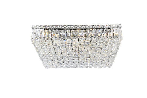 Maxime 13-Light Flush Mount in Chrome with Clear Royal Cut Crystal