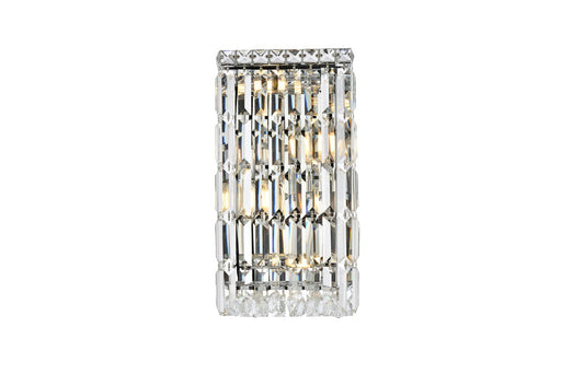 Maxime 4-Light Wall Sconce in Chrome with Clear Royal Cut Crystal