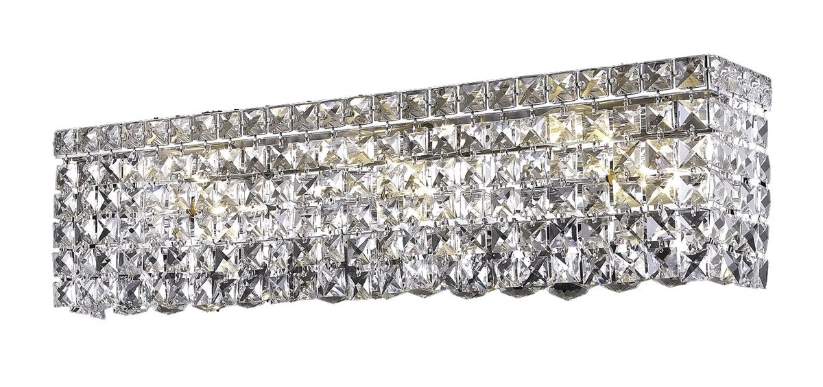Maxime 3-Light Wall Sconce in Chrome with Clear Royal Cut Crystal