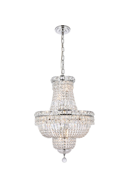 Tranquil 12-Light Pendant in Chrome with Clear Royal Cut Crystal