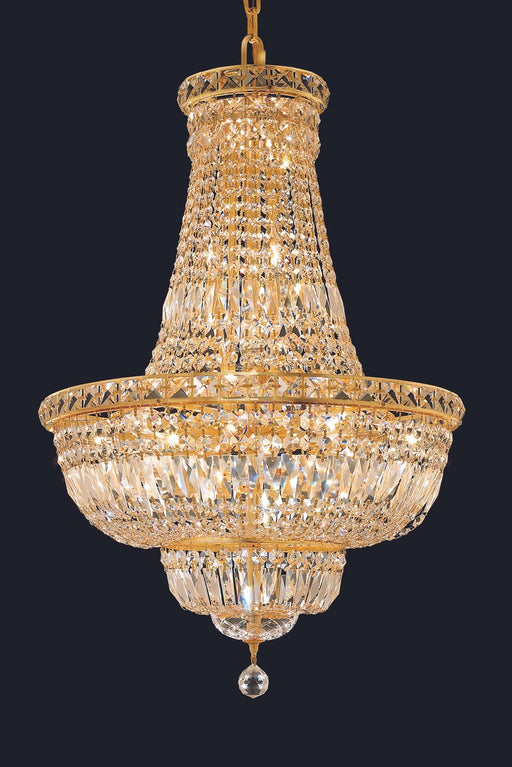Tranquil 22-Light Chandelier in Gold with Clear Royal Cut Crystal