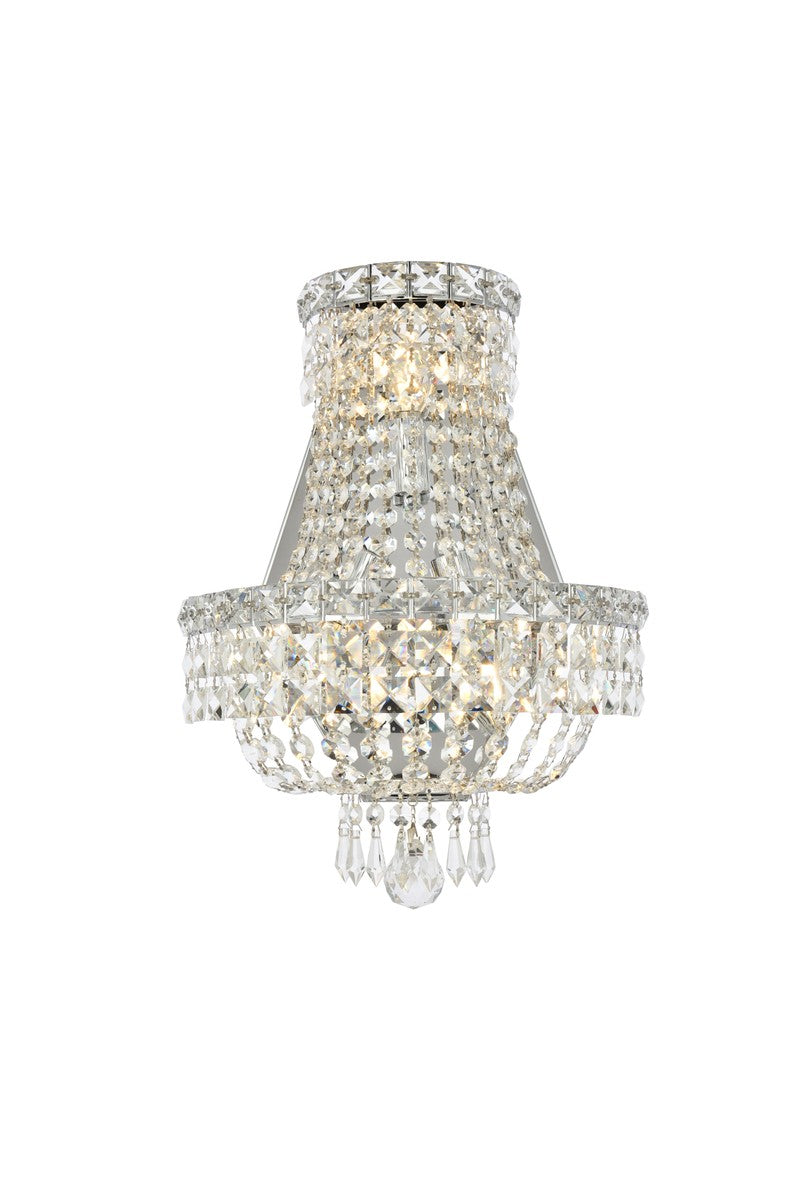 Tranquil 3-Light Wall Sconce in Chrome with Clear Royal Cut Crystal