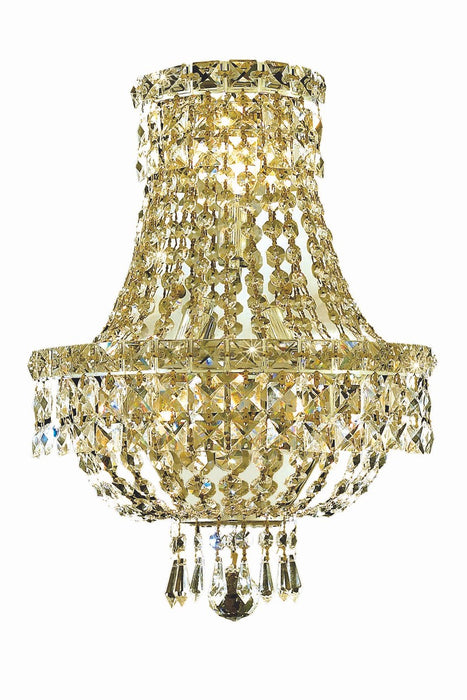 Tranquil 3-Light Wall Sconce in Gold with Clear Royal Cut Crystal
