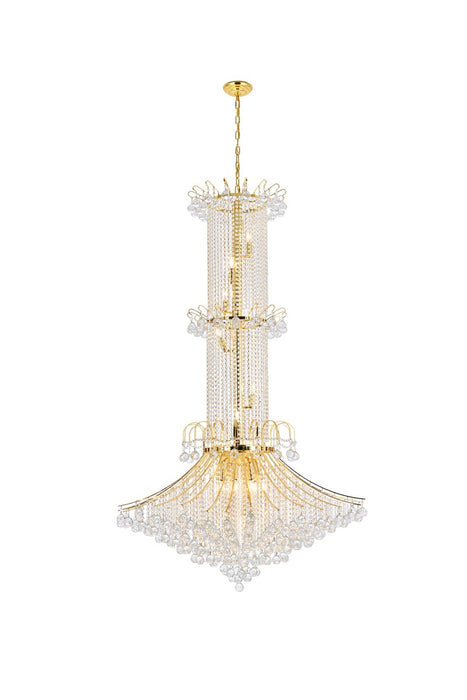 Toureg 20-Light Chandelier in Gold with Clear Royal Cut Crystal
