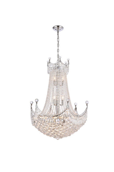 Corona 24-Light Chandelier in Chrome with Clear Royal Cut Crystal