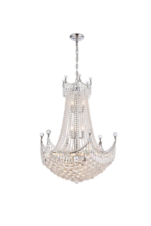 Corona 24-Light Chandelier in Chrome with Clear Royal Cut Crystal