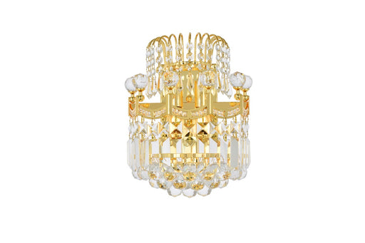 Corona 2-Light Wall Sconce in Gold with Clear Royal Cut Crystal