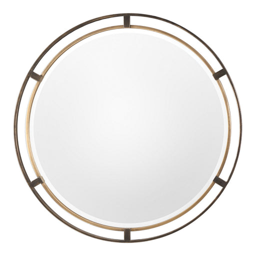 Uttermost's Carrizo Bronze Round Mirror Designed by Grace Feyock