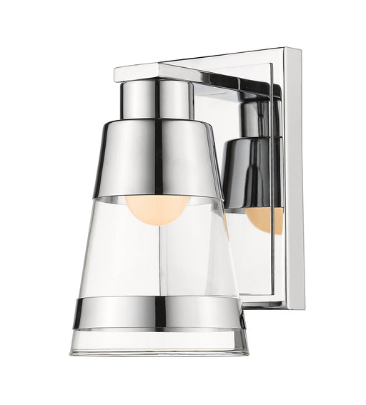 Ethos 1 Light Wall Sconce in Chrome with Clear Glass