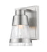Ethos 1 Light Wall Sconce in Brushed Nickel with Chisel Glass