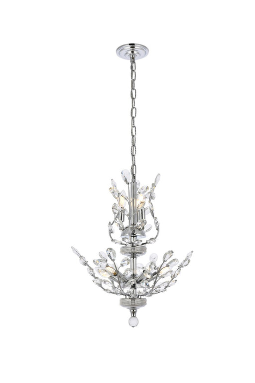 Orchid 8-Light Chandelier in Chrome with Clear Royal Cut Crystal