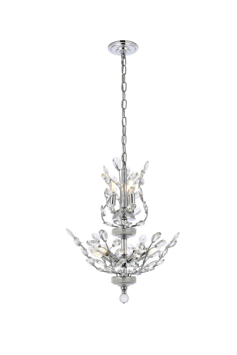 Orchid 8-Light Chandelier in Chrome with Clear Royal Cut Crystal