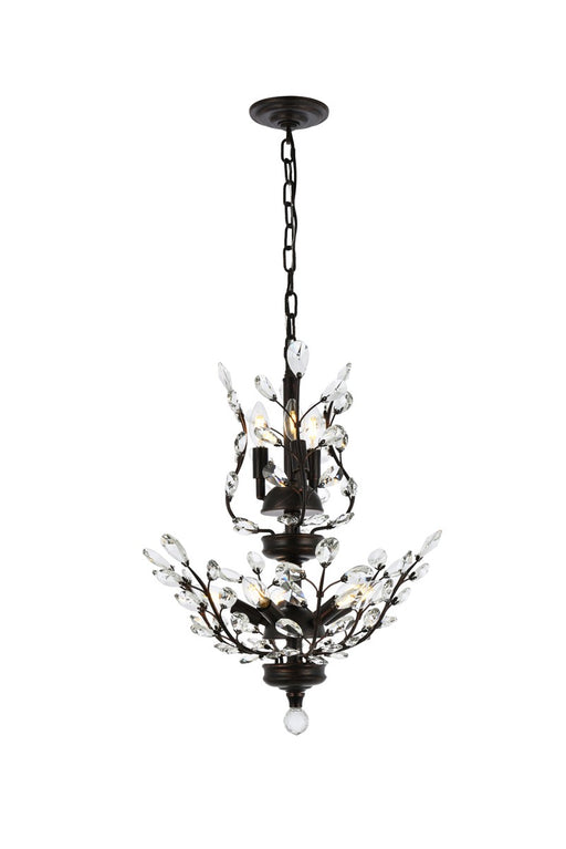 Orchid 8-Light Chandelier in Dark Bronze with Clear Royal Cut Crystal