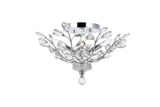 Orchid 4-Light Flush Mount in Chrome with Clear Royal Cut Crystal