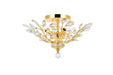 Orchid 4-Light Flush Mount in Gold with Clear Royal Cut Crystal