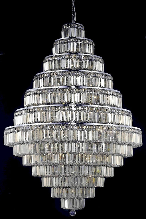 Maxime 38-Light Chandelier in Chrome with Golden Teak (Smoky) Royal Cut Crystal