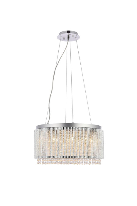 Influx 12-Light Pendant in Chrome with Clear Royal Cut Crystal