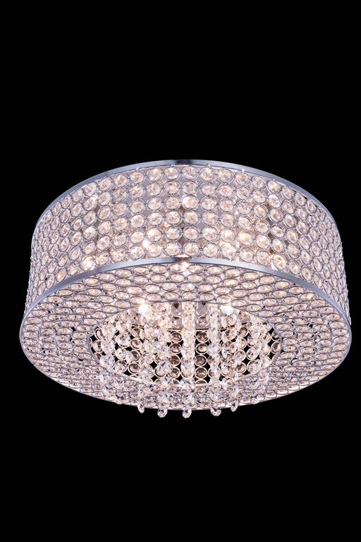 Amelie 6-Light Flush Mount in Chrome with Clear Royal Cut Crystal