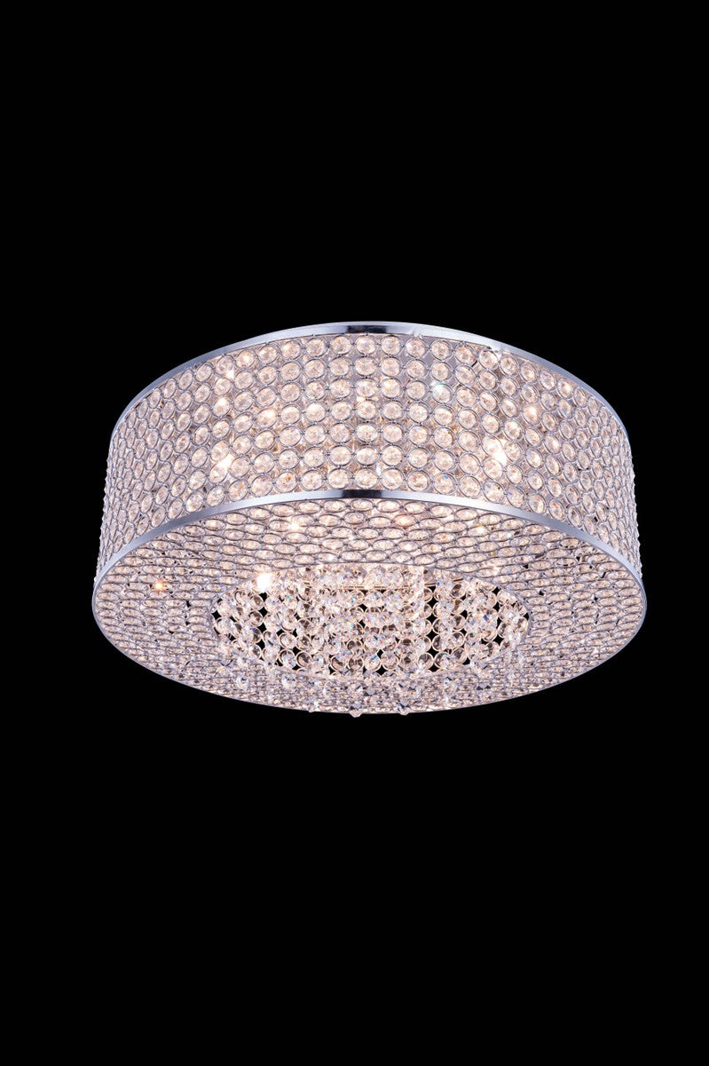 Amelie 8-Light Flush Mount in Chrome with Clear Royal Cut Crystal