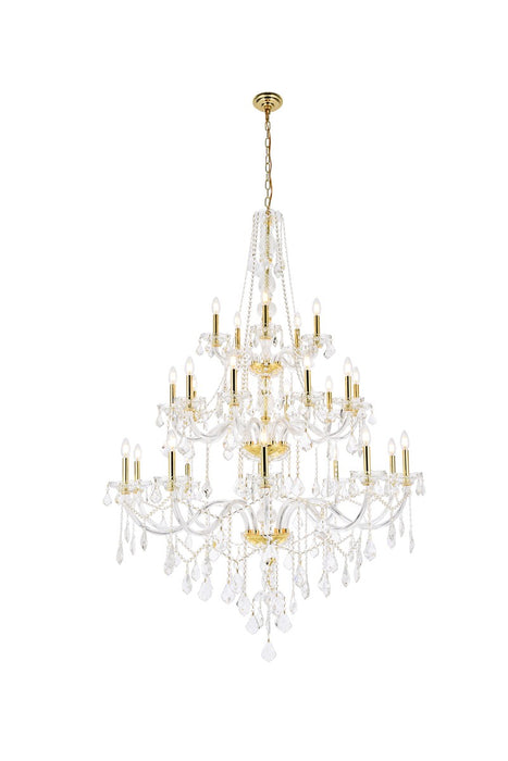 Verona 25-Light Chandelier in Gold with Clear Royal Cut Crystal