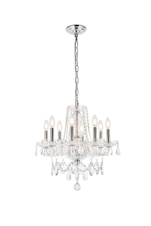 Princeton 8-Light Chandelier in Chrome with Clear Royal Cut Crystal