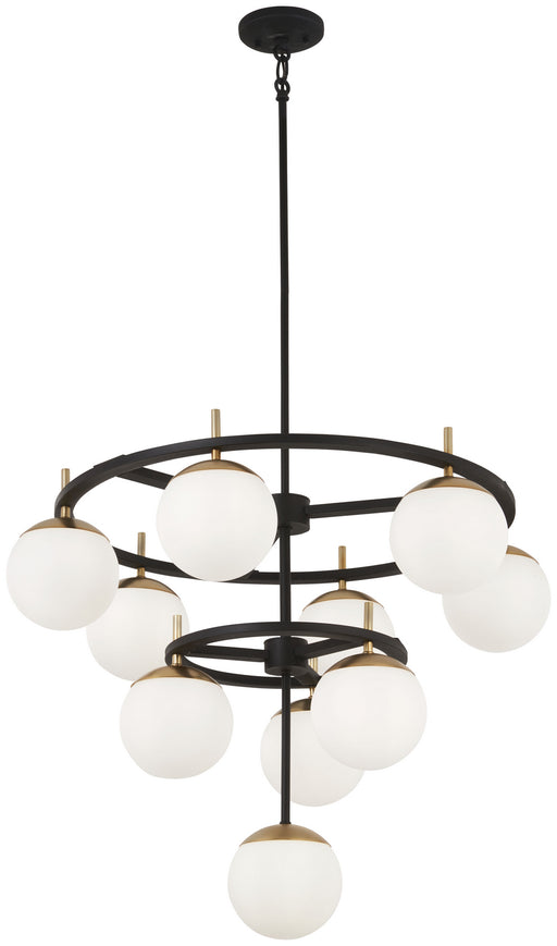 Alluria 10 Light Chandelier in Weathered Black & Autumn Gold - Lamps Expo