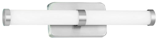 Led Fixtures LED Wall Sconce in Brushed Nickel with Etched White