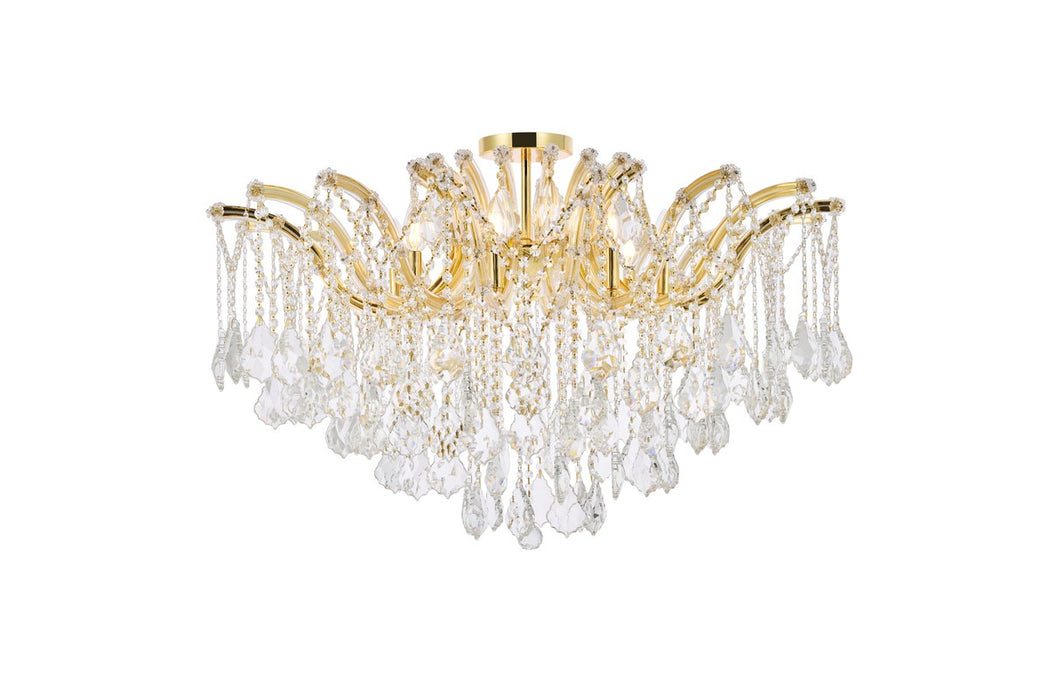Maria Theresa 8-Light Flush Mount in Gold with Clear Royal Cut Crystal