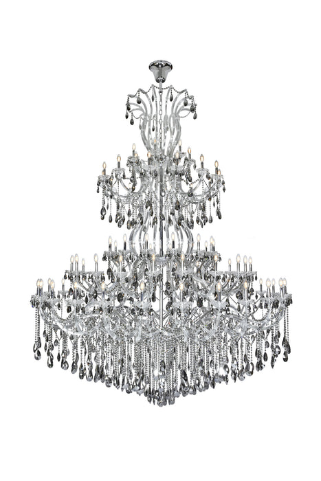 Maria Theresa 84-Light Chandelier in Chrome with Silver Shade (Grey) Royal Cut Crystal