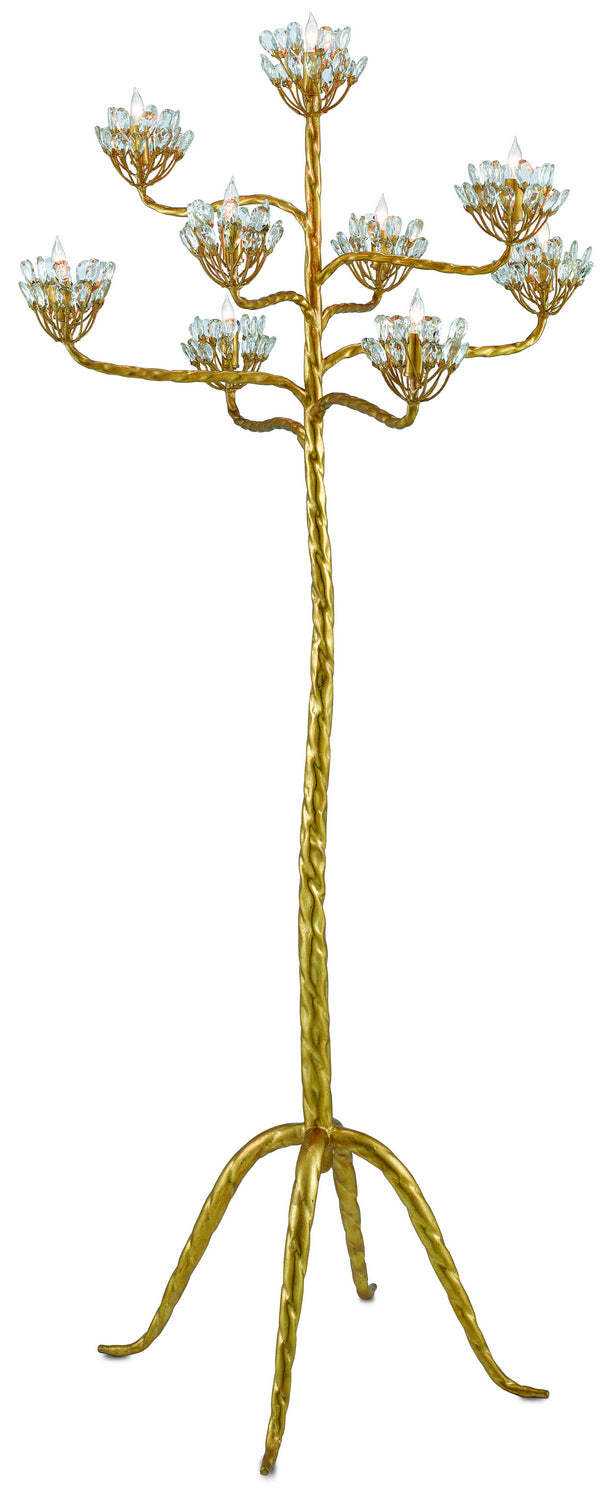 Agave 9 Light Floor Lamp in Contemporary Gold Leaf