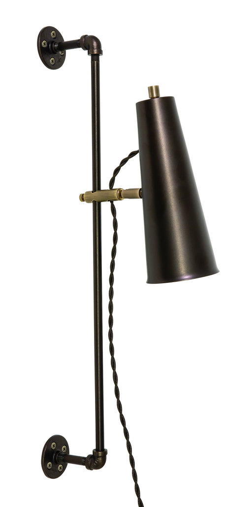 Norton Adjustable LED Wall Lamp in Chestnut Bronze with Antique Brass Accents